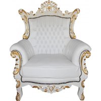 Casa padrino Barock Sessel Al Capone WeiÃ/Gold Mod2 - Limited Edition