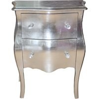 Casa Padrino Barock Kommode Silber Antik Look H 78 cm, B 62 cm, T 36 cm