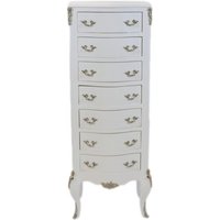 Casa Padrino Barock Kommode Weià mit 7 Schubladen 120 x 45 x 35 cm - Antik Stil
