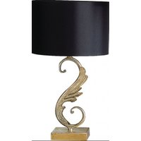 Casa Padrino Luxus Barock Tischleuchte Schwarz / Gold 45 x 24 cm - vergoldete Säulen Lampe - Handgefertigt in Italien