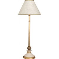 Casa Padrino Luxus Barock Tischleuchte Antik Weiss / Gold - vergoldete Säulen Lampe mit Kugel - Handgefertigt in Italien