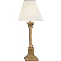 Casa Padrino Luxus Barock Tischleuchte Gold 54 x 20 cm - Blattgold Säulen Lampe - Handgefertigt in Italien