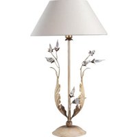 Casa Padrino Luxus Barock Tischleuchte Gold mit Glaskristallen - Blattgold Tisch Lampe - Handgefertigt in Italien