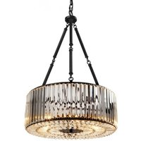 Casa Padrino Luxus Hängeleuchte Gunmetal Finish / Glas - Art Deco Restaurant - Hotel Lampe Leuchte