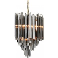 Casa Padrino Luxus Hängeleuchte Eiszapfen Smoke Glas - Art Deco Hotel / Restaurant Lampe - Eindrucksvolle Leuchte