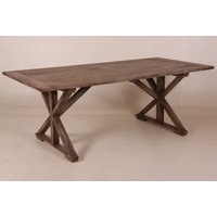 Casa Padrino Vintage Teak Esstisch Rustic Grey 210 x 100 cm - Landhaus Stil Tisch Teakholz