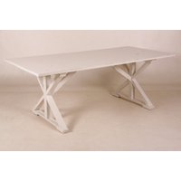 Casa Padrino Vintage Teak Esstisch Antik Stil Weià 170 x 95 cm - Landhaus Stil Tisch Teakholz