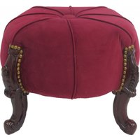 Casa Padrino Barock Sitzhocker - Rundhocker - Bordeaux Rot / Braun - Barock Möbel