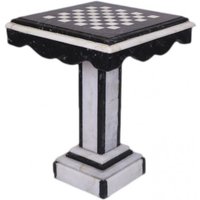 Casa Padrino Luxus Barock Spieltisch Schach / Dame Tisch Marmor Schwarz - Weiss - Möbel Antik Stil Art Deco Jugendstil