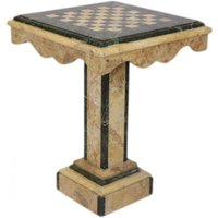 Casa Padrino Luxus Barock Spieltisch Schach / Dame Tisch Marmor Creme - Grün - Möbel Antik Stil Art Deco Jugendstil Schachtisch