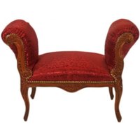 Casa Padrino Barock Schemel Hocker Bordeaux Muster / Braun - Sitzbank Möbel