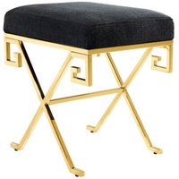 Casa Padrino Luxus Sitz Hocker Edelstahl Gold - Vintage Art Deco Möbel