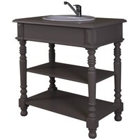 Casa Padrino Landhaus Stil Waschschrank Waschtisch inkl 1 Waschbecken Grau - Bad Schrank