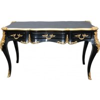 Casa Padrino Luxus Barock Schreibtisch Schwarz / Gold Sekretär Luxus Möbel