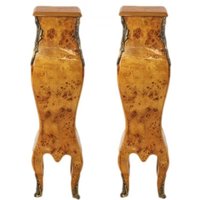 Casa Padrino Barock Säulen Set Wurzelholz Optik - Beistelltisch Set - Säule (2 Stk)