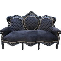 Casa Padrino Barock Sofa King Schwarz / Schwarz - Wohnzimmer Couch