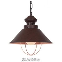 Casa Padrino Hängeleuchte Deckenleuchte Bronzefarben Industrial Design 34 cm Durchmesser - Industrie Lampe Leuchte Industrieleuchte