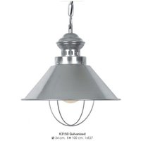 Casa Padrino Hängeleuchte Deckenleuchte Verzinkt Industrial Design 34 cm Durchmesser - Industrie Lampe Leuchte Industrieleuchte