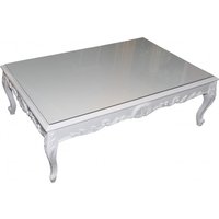 Casa Padrino Barock Couchtisch Weià 120 x 85 cm - Couchtisch - Wohnzimmer Tisch - Limited Edition