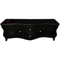 Casa Padrino Barock Fernsehkommode Schwarz Hochglanz 173 cm - Fernsehschrank - Sideboard - Unikat!