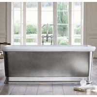 Casa Padrino Badewanne freistehend rechteckig 1800mm BLon Silber - Freistehende Retro Antik Badewanne