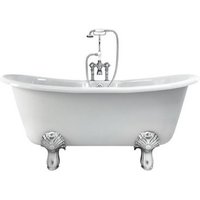 Casa Padrino Jugendstil Badewanne Naturstein freistehend 1700mm BCha Weià - Freistehende Retro Antik Badewanne