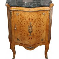 Casa Padrino Barock Kommode mit Marmorplatte Hellbraun - Modell Mahagoni