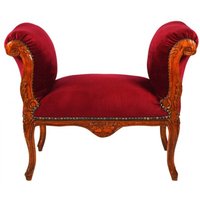 Casa Padrino Barock Schemel Hocker Bordeaux / Braun - Sitzbank