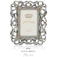 Casa Padrino Barock Bilderrahmen Silber Antik Stil 23 x 19 cm - Bilder Rahmen Foto Rahmen Jugendstil Antik Stil Mod AX9