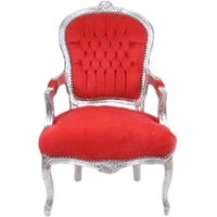 Casa Padrino Barock Salon Stuhl Hellblau / Silber - Antik Design Möbel