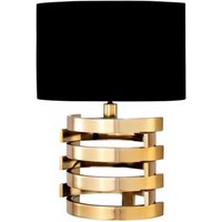 Casa Padrino Luxus Tischleuchte Gold finish / Lampenschirm Schwarz 50 x 35 cm - Leuchte - Luxury Collection