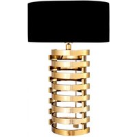 Casa Padrino Luxus Tischleuchte Gold finish / Lampenschirm Schwarz 74 x 50 cm - Leuchte - Luxury Collection