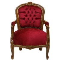 Casa Padrino Barock Kinder Stuhl Bordeaux Rot / Braun - Kindermöbel