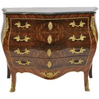 Casa Padrino Barock Kommode Braun mit grüner Marmorplatte - Bombay Empire Kommode