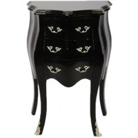 Casa Padrino Barock Kommode Schwarz H 70 cm, B 50 cm - Nachttisch Schrank mit 3 Schubladen