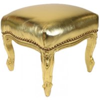 Casa Padrino Barock FuÃhocker Gold Lederoptik / Gold - Antik Stil Möbel - Hocker