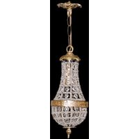 Casa Padrino Barock Hängeleuchte Glas Kristall / Gold - Höhe 30 cm, Durchmesser 10 cm - Decken Leuchte Antik Stil