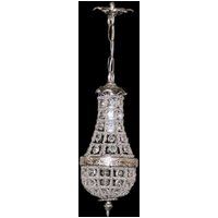 Casa Padrino Barock Hängeleuchte Glas Kristall / Silber - Höhe 30 cm, Durchmesser 10 cm - Decken Leuchte Antik Stil