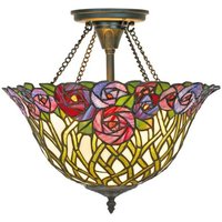 Casa Padrino Tiffany Deckenleuchte / Hängeleuchte Mosaik Glas Durchmesser 40 cm - Leuchte Lampe