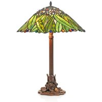Casa Padrino Tiffany Tischleuchte Hockerleuchte Bananenblätter 40 cm ModX4b - Leuchte Lampe