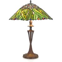 Casa Padrino Tiffany Tischleuchte Hockerleuchte Bananenblätter 40 cm ModX4c - Leuchte Lampe