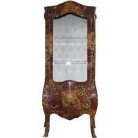 Casa Padrino Barock Vitrine Leopard - Vitrinenschrank - Wohnzimmerschrank