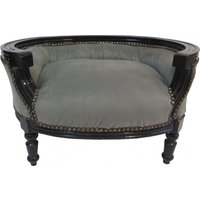 Barock Hunde & Katzen Sofa Grau/Schwarz Hundebett & Katzenbett