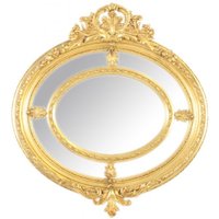 Casa Padrino Barock Wandspiegel Rund Gold 130 x 130 cm - Edel & Prunkvoll - Goldener Spiegel