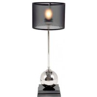 Casa Padrino Luxus Tischleuchte Schwarz vernickeltes Metall - Leuchte - Luxury Collection