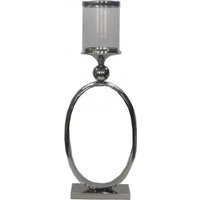 Casa Padrino Kerzenständer mit Glas Ring Vintage 62 x 23 cm Design Aluminium