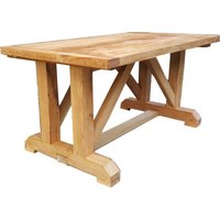 Casa Padrino Luxus Massivholz Esstisch Eiche Massiv 150 cm - Schwere Ausführung