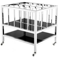 Casa Padrino Luxus Zeitungs & Magazin Trolley Edelstahl poliert 50 x 40 x H. 46,5 cm - Luxus Praxis / Kanzlei Einrichtung