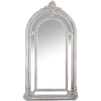 Riesiger Casa Padrino Luxus Barock Wandspiegel Antik-Silber Versailles 210 x 115 cm - Massiv und Schwer - Silberner Spiegel