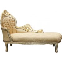 Casa Padrino Barock Chaiselongue Mod2 Gold Muster/Gold Linke Seite - Barock Möbel